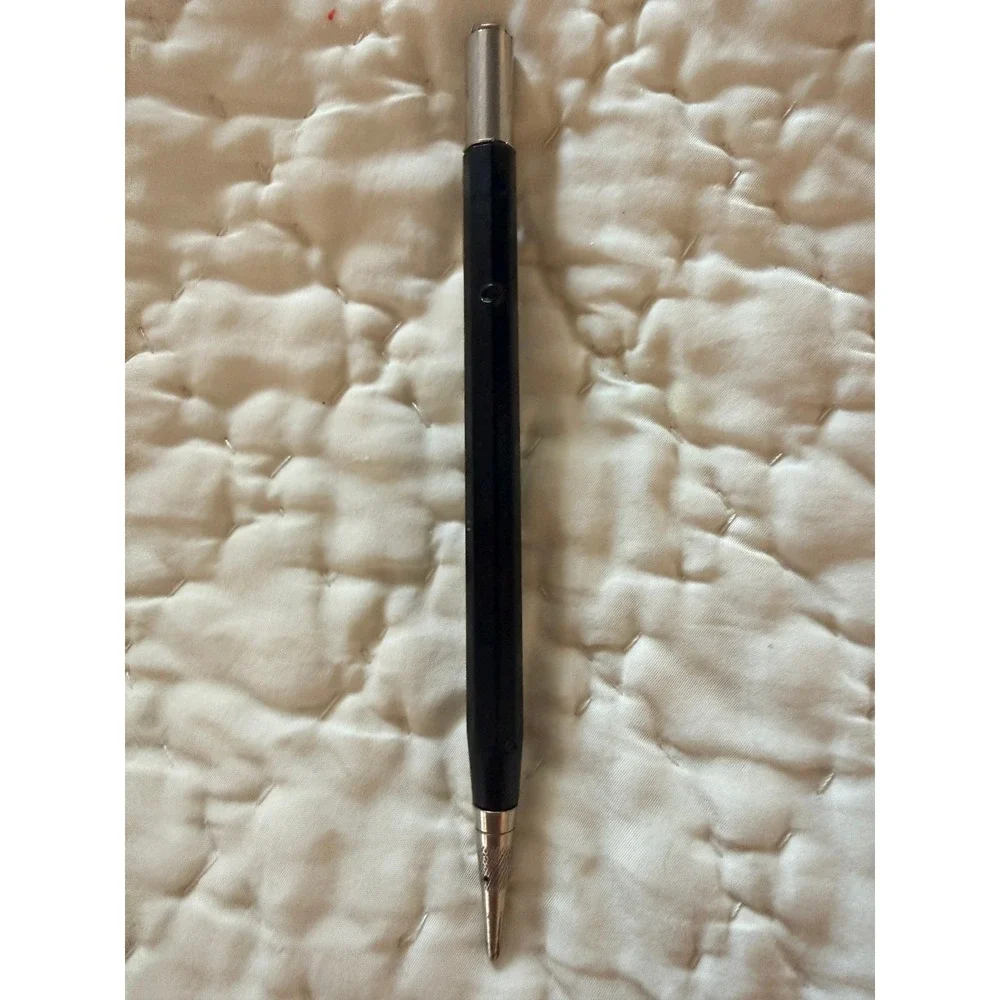 Vintage Autopoint Mechanical Pencil Black Hexagonal Barrel Silver Tone Trim